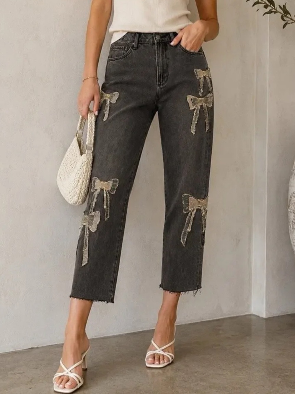 Driftwood Royce  x Bow What Fun High Rise  Jeans in grey wash